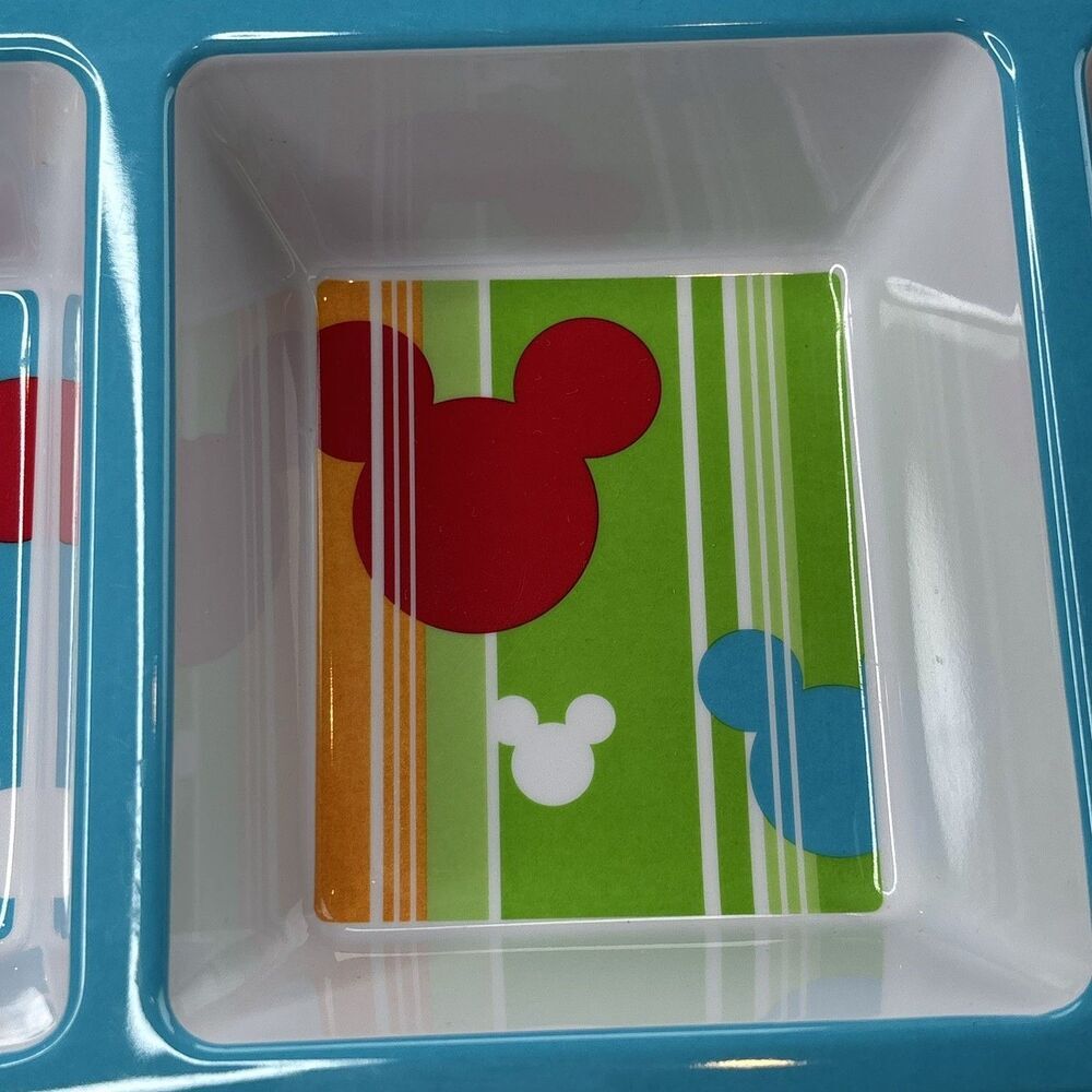 Disney Mickey Mouse Snack Serving Tray Divided Sections Multicolor Rectangle - Picture 10 of 16